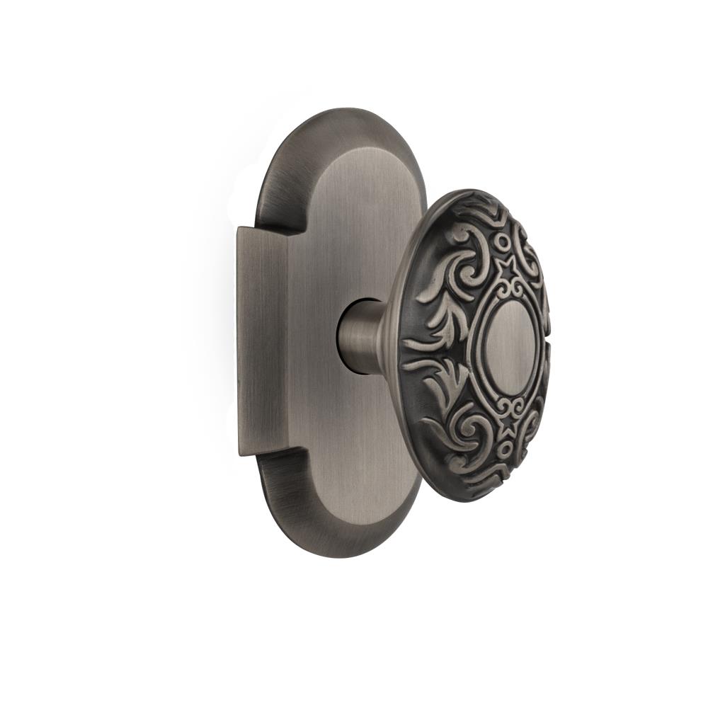 Nostalgic Warehouse COTVIC Passage Knob Cottage Plate with Victorian Knob in Antique Pewter